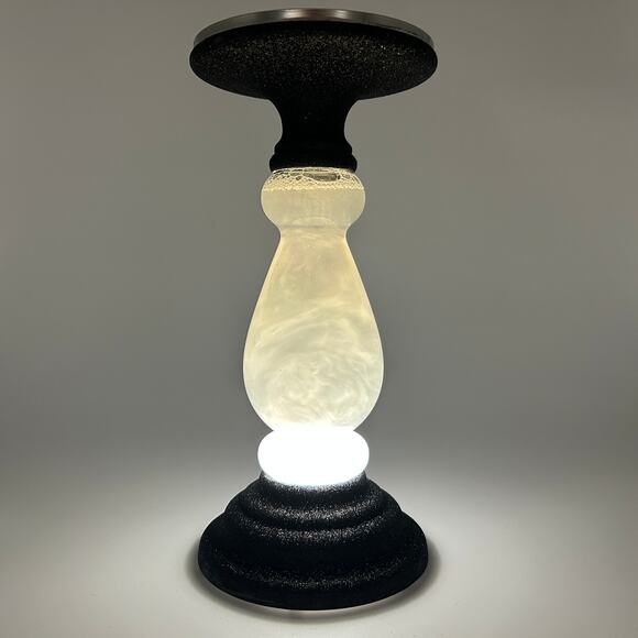 Bath & Body Works Halloween 2019 White Lighted Swirling Candle Holder Pedestal - Picture 5 of 5